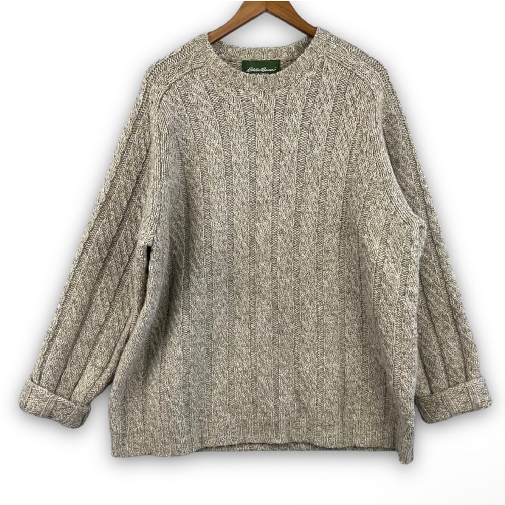 Eddie Bauer VTG Men's Heritage 100% Wool Sweater Pullover Chunky Knit XXL